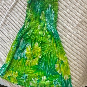 Tropical Green Floral Dress